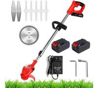 Débroussailleuse sans Fil, Débroussailleuse De Jardin 12v/24v, Coupe-Herbe, Coupe-Bordure avec 3 Types De Lames, Débroussière Télescopique sans Fil avec Batterie Et Chargeur pour La Coupe D