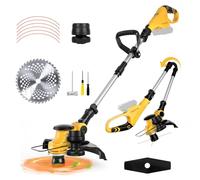 Débroussailleuse sans Fil Pliable pour Dewalt 20V (sans Batterie) | Tondeuse électrique sans balais, indicateur batterie, tête 75° pivotante et poignée 90° pivotante, pour jardins et pelouses