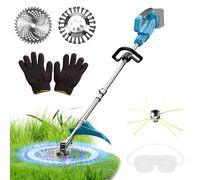 Débroussailleuse sans fil pour batteries Makita 18 V avec 4 types de lame, moteur sans balais, débroussailleuse électrique de 25,4 cm avec brosse à mauvaises herbes (sans batterie)