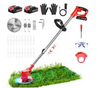 Débroussailleuse Sans Fil - Puissante - 800W - 2 Batteries 21V - Longueur Réglable 88-125cm - 3 Lames