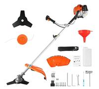 Débroussailleuse thermique 2-en-1 52 cm³ - Tondeuse de jardin puissante avec moteur 2 temps et outil de désherbage, sangle d'épaule réglable Orange
