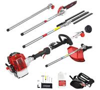 Débroussailleuse thermique 5-en-1 52 cc, 2,2 kW, 3 CV, taille-haies, tronçonneuse, rallonge, essence pro