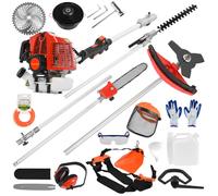 Débroussailleuse thermique 5 en 1- CREMLANK - 9 500 tr/min - Taille-haies électrique - Perche d'extension134 cm - Trancheuse