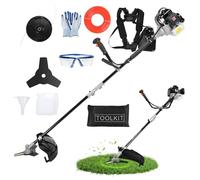 Débroussailleuse Thermique 52CC 2-Temps 1.3KW 7000RPM, Outil de Jardin Polyvalent avec Manche Ergonomique, Tondeuse à Gazon pour Jardin résidentiel et paysagisme Professionnel Noir