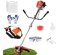 Débroussailleuse Thermique 52cc 2 Temps - Coupe-Bordure Professionnelle avec Lame 3 Dents, Harnais, Gants et Accessoires Inclus - Moteur 2.2KW, 8500 TR/Min, Démarrage Manuel