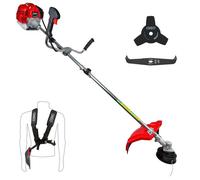 Débroussailleuse thermique - 62 cm³ - 2 temps - Débroussailleuse Essence - 2en1 - Coupe-bordure - Tête double fil et deux lames