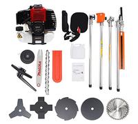 Débroussailleuse Thermique Multifonction 4 en 1 52CC Taille-Haie Tronçonneuse Élagueuse à Essence, avec Harnais Et Accessoires Outil Jardinage Professionnel Agriculture Coupe-Bordure Élagueuse