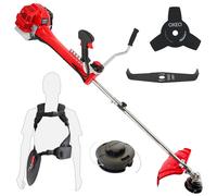 Débroussailleuse thermique professionnelle 62 cm³ - 2 tps - 2en1 - Coupe-bordure - Tête double fil - 2 lames - Anti-vibration