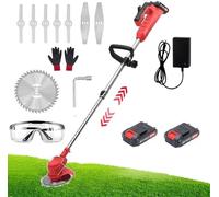 Débroussailleuse TT sans Fil, Débroussailleuse De Jardin 12v / 24v, Coupe-Herbe, Coupe-Bordure avec 3 Types De Lames, Débroussailleuse Télescopique sans Fil avec Batter, A.24v, 2 Battery