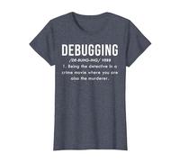 Debugging Cadeau Développeur Définition Logiciel Programmeur T-Shirt, Femme, Bleu Chiné, S