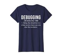 Debugging Cadeau Développeur Définition Logiciel Programmeur T-Shirt, Femme, Bleu Marine, 3XL