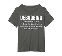 Debugging Cadeau Développeur Définition Logiciel Programmeur T-Shirt, Femme Grandes Tailles, Asphalte, 5X