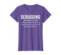 Debugging Cadeau Développeur Définition Logiciel Programmeur T-Shirt, Femme, Violet Chiné, S