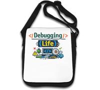 Debugging Code and Life Illustration Sac à bandoulière Blanc