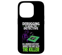 Debugging is Being The Detective Programmer Code Coque pour iPhone 14 Pro