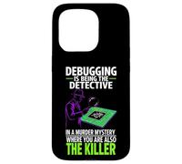 Debugging is Being The Detective Programmer Code Coque pour iPhone 15 Pro