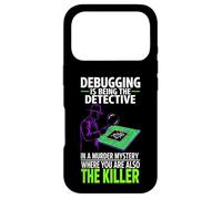 Debugging is Being The Detective Programmer Code Coque pour iPhone 17 Pro
