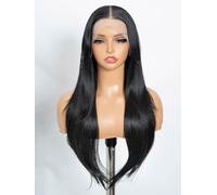 DÉBUT Perruque noire naturelle de 33 x 10 cm avec cheveux de bébé, dentelle HD pré-épilée, résistante à la chaleur, aspect naturel pour un usage quotidien