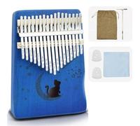 Débutants Kalimba Kalimba Piano À Pouce Professionnel Placage Instrument À Clavier 17 Touches(Cat Blue)