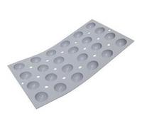 De Buyer - Plaque de 24 mini Demi-sphères ELASTOMOULE en mousse de silicone - 29 x 19,3 cm, diamètre 3 cm -, Gris