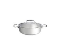 De Buyer - Sautoir à anses en inox 5 couches AFFINITY avec couvercle en inox - 24 cm - Fabriqué en France, Sans PFAS, Montée Rapide en Température, Inox 18/10, Tous Feux + Four, Finition Poli Brillant