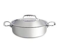 De Buyer - Sautoir à anses en inox 5 couches AFFINITY avec couvercle en inox - 24 cm - Fabriqué en France, Sans PFAS, Montée Rapide en Température, Inox 18/10, Tous Feux + Four, Finition Poli Brillant