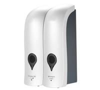 Dec-deal CHUANGDIAN 300 ML * 2 sans perçage Mural Distributeur Double Savon Manuel Douche Savon Salle de Bains Gel Douche Titulaire shampooing Distributeur - Blanc