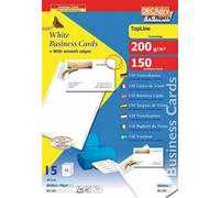 Decadry Cartes De Visite Topline 150 Cartes (10 Cartes Ft 85 X 54 Mm Par A4), Coins Droits