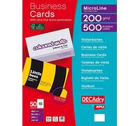 Decadry DAW327 Pochette de 500 cartes de visite 54x85 mm 200 g Blanc