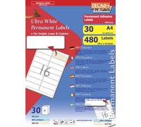 Decadry Etiquette auto-adhésive - Blanc (Lot de 480)