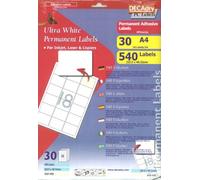 Decadry Etiquette auto-adhésive - Blanc (Lot de 540)