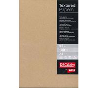DECADRY Lot de 3 Papiers de communication Structuré A4 95g 100 feuilles Kraft