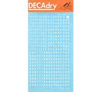 DECADRY Lot de 5 Chiffres Transferts (1 Feuille) DDB6F 4 mm Blanc