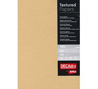 DECADRY Lot de 5 Papiers de communication Structuré A4 165g 50 feuilles Kraft