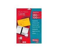APLI Pochette de cartes de visite Decadry – 100 cartes prédécoupées, bords lisses, 280 g