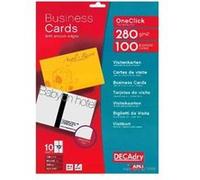 DECAdry OneClick - Blanc - 85 x 54 mm - 280 g/m² - 100 carte(s) (10 feuille(s) x 10 cartes de visite Blanc G