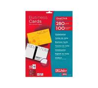 Decadry Oneclick - Cartes De Visite À Bords Lisses - Blanc - 85 X 54 Mm - 280 G/M² - 100 Carte(S) ( 10 Feuille(S) X 10 )
