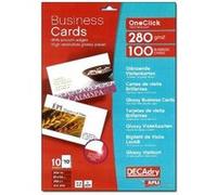 DECAdry OneClick OCC3729 - Brillant - blanc - 85 x 54 mm - 280 g/m² - 100 carte(s) (10 feuille(s) x 10 cartes de visite Blanc G