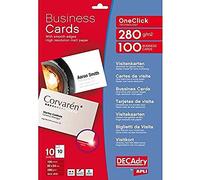 Decadry Pochette de 100 cartes de visites prédécoupées, bords lisses, 280g