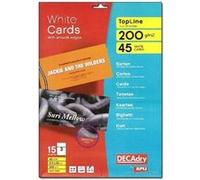Generique Cartes de correspondance DECAdry TopLine OCC3347 210 x 99 mm 200 g/m² Blanc – 45 cartes