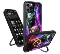 Decahouy Coque pour iPhone 15 Pro 6,1" avec anneau magnétique rotatif à 360°, béquille anti-choc, protection d'appareil photo, compatible avec support de téléphone de voiture MagSafe, hibou, chat et