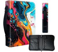 Decahouy Étui de protection pour bibles de 24,1 x 17 cm - Cuir PU imperméable avec fermeture éclair, poignée et porte-stylo - Cadeau chrétien pour homme et femme, tourbillon coloré