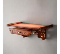 DECAKE Autel Mural pour Bouddha avec étagère coulissante - Meuble Bouddhiste pour la méditation à Domicile, Table de prière Peu encombrante pour Petits espaces A02 40 cm