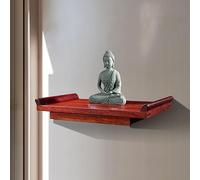 DECAKE Autel Personnel Mural, Table Murale d'offrandes et d'encens, autels familiaux bouddhistes, Table de prière et de méditation en Bois Massif, Mini autel Bouddhiste, avec Panneau coul