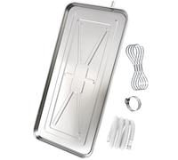 DECAKE Bac de récupération d'eau pour climatiseur avec Drain 1-5P, bac de récupération d'eau pour climatiseur extérieur en Acier Inoxydable pour systèmes de Pompe à Chaleur Split (90 x 45