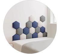 DECAKE Lot de 17 Panneaux muraux rembourrés, Autocollants hexagonaux pour Chambre d'enfant, Rembourrage Mural 3D Anti-Collision, tête de lit à Fixer au Mur