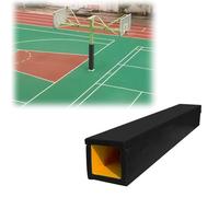 DECAKE Protection carrée pour Poteau de Basket-Ball, 7,6 x 7,6 cm, 8,9 x 8,9 cm, 10,2 x 10,2 cm, 24,1 x 24,1 cm, pour Aires de Jeux en sous-Sol (Noir, 17,8 x 17,8 cm)