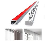 DECAKE Rail de Rideau de Plafond ou de Mur - Rail de Rideau Auto-adhésif sans perçage, Tringle à Rideau silencieuse pour séparateur de pièce, Chambre à Coucher, Salle de Bain (Non flexibl