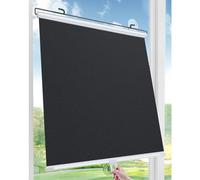 DECAKE Stores enrouleurs occultants à ventouses, Rideaux occultants, Stores d'intimité sans perçage, pour fenêtres et Portes, Noir - 45 x 180 cm