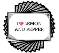 Decal Country Stuff Autocollants personnalisés - Couverture imperméable « I Love Lemon and Pepper » pour gourde - Décalques en vinyle et métal pour cadeau de vacances - 8 x 12 cm